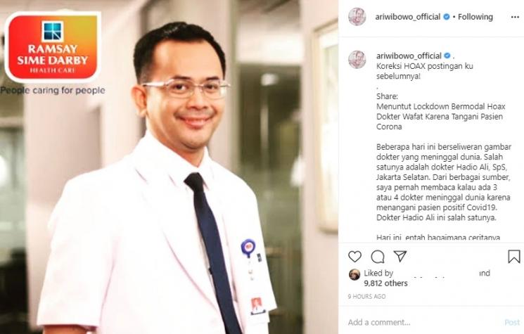 Postingan Ari Wibowo. (Instagram/@ariwibowo_official)