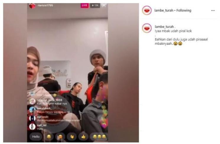 Ria Ricis syuting. (Instagram/@lambe_turah)
