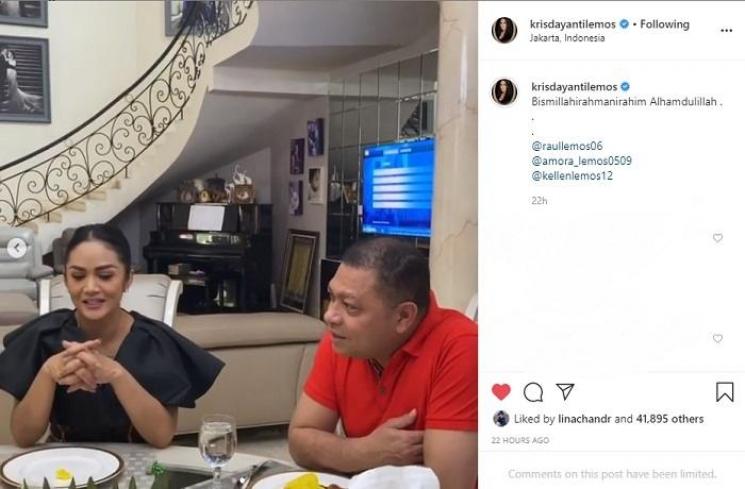 Krisdayanti rayakan ulang tahun di rumah (Instagram @krisdayantilemos)