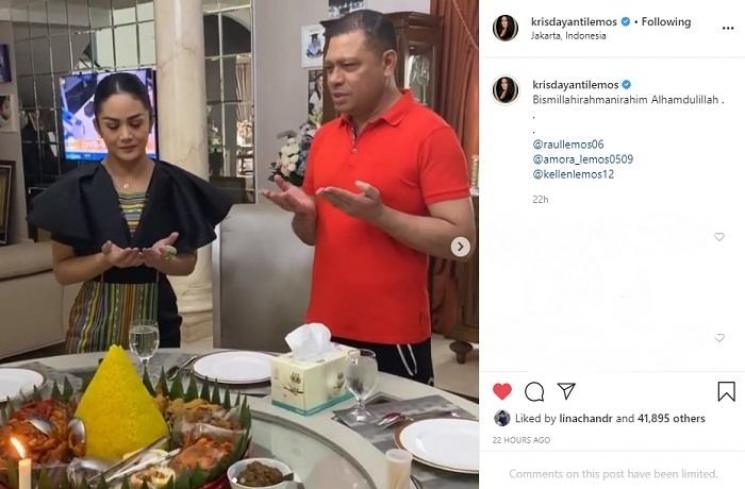 Krisdayanti rayakan ulang tahun di rumah (Instagram @krisdayantilemos)