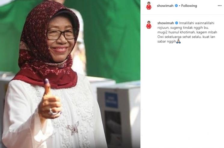 Ungkapan duka Soimah untuk Jokowi (Instagram/@showimah)