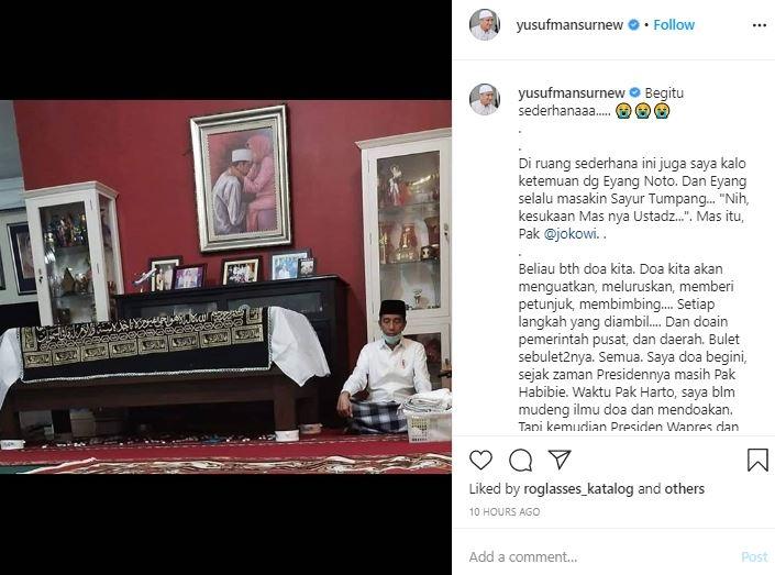 Ustaz Yusuf Mansur sedih tak bisa antar ibu Presiden Jokowi. (Instagram/@yusufmansurnew)