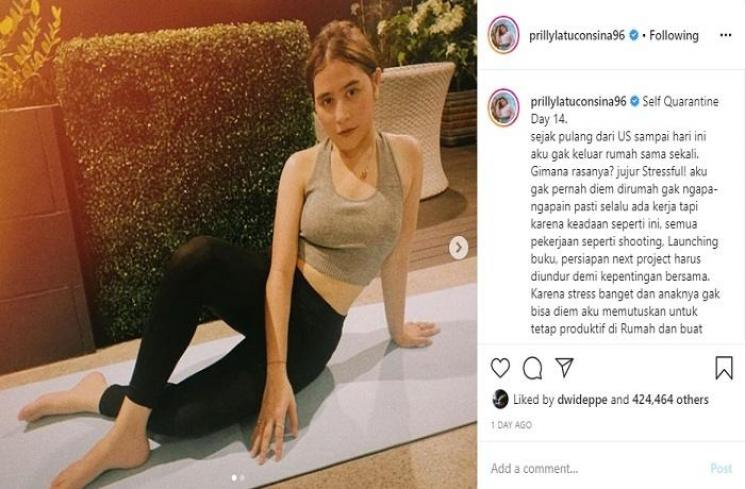 Kegiatan Prilly Latuconsina selama isolasi diri