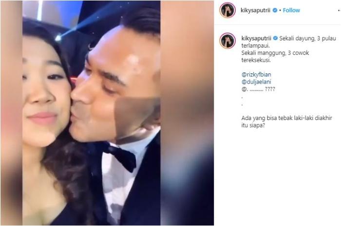 Kiky Saputri pamer dicium 3 artis ganteng. (Instagram/@kikysaputrii)