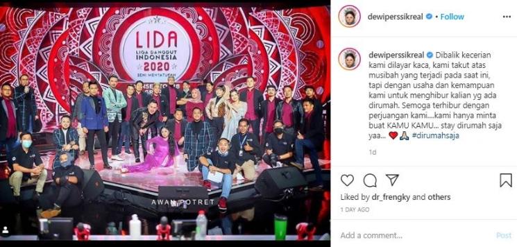 Tim LIDA 2020 masih bekerja di tengah wabah Corona. (Instagram/@dewiperssikreal)