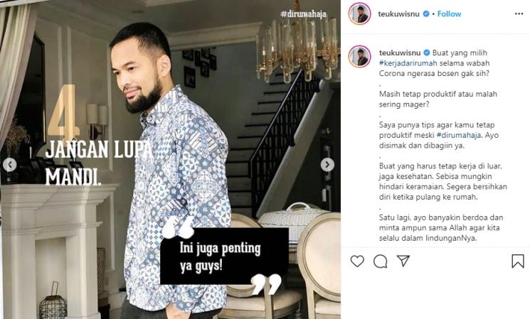 Tips anti gabut Teuku Wisnu (Instagram/@teukuwisnu)