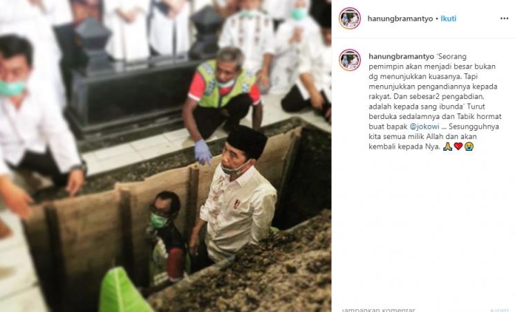 Hanung Bramantyo ungkapkan dukacita atas meninggalnya ibunda Jokowi (Instagram/@hanungbramantyo)