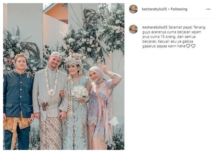 Momen pernikahan ayah Kesha Ratuliu. (Instagram/@kesharatuliu05)