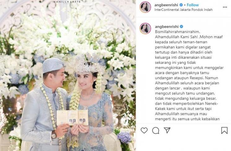 Momen nikah Adly Fairuz dan Angbeen Rishi (Instagram/@angbeenrishi)