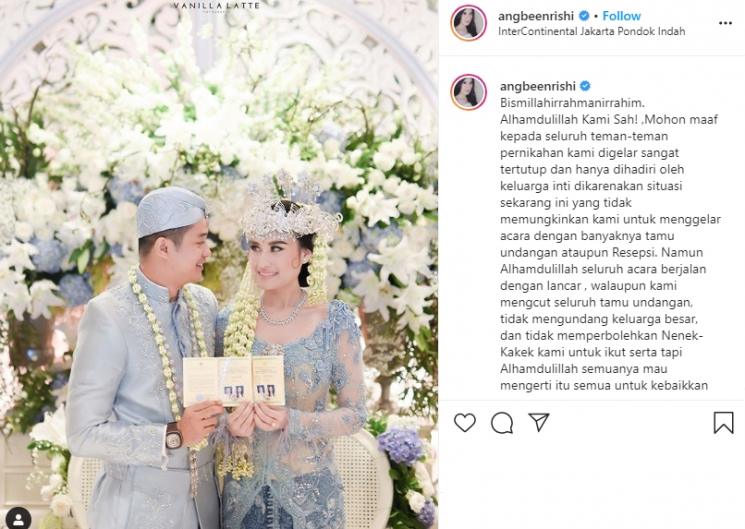 Momen nikah Adly Fairuz dan Angbeen Rishi (Instagram/@angbeenrishi)