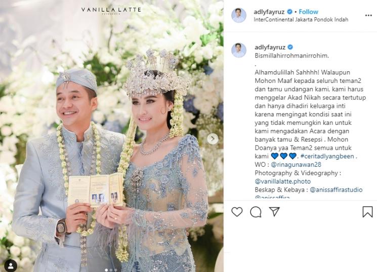 Momen nikah Adly Fairuz dan Angbeen Rishi (Instagram/@adlyfayruz)