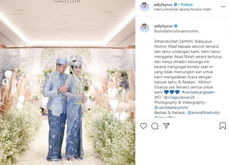 Momen nikah Adly Fairuz dan Angbeen Rishi (Instagram/@adlyfayruz)