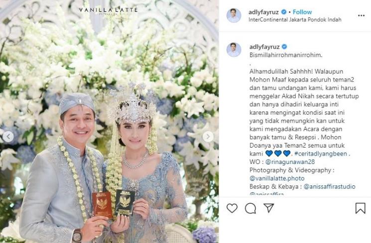 Momen nikah Adly Fairuz dan Angbeen Rishi (Instagram/@adlyfayruz)