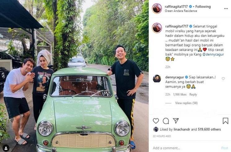 Raffi Ahmad menjual mini coopernya (Instagram @raffinagita1717)