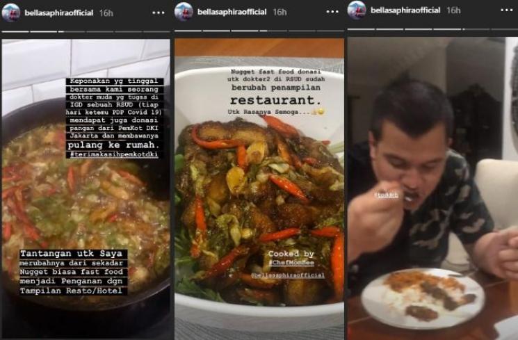 Bella Saphira merubah masakan donasi dokter yang tangani pasien corona (Instagram @bellasaphiraofficial)