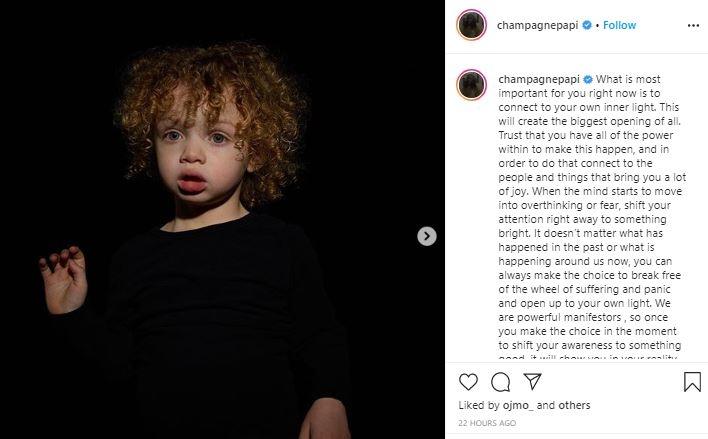Wajah anak Drake. (Instagram/@champagnepapi)
