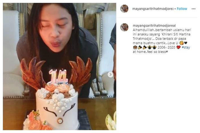 Momen ultah anak Mayangsari. (Instagram/@mayangsaritrihatmodjoreal)