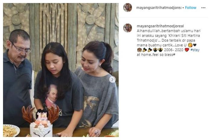 Momen ultah anak Mayangsari. (Instagram/@mayangsaritrihatmodjoreal)