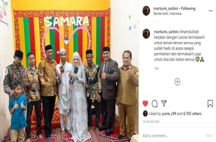 Momen pernikahan anak angkat Cristiano Ronaldo, Martunis dan Sri Wahyuni (Instagram @martunis_sarbini)
