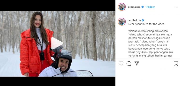 Curhatan Ardi Bakrie di Ultah Perkawinannya (Instagram/@ardibakrie)