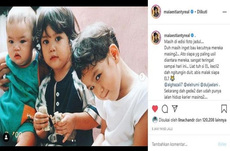 Potret lawas Al, El, dan Dul (Instagram @maiaestiantyreal)