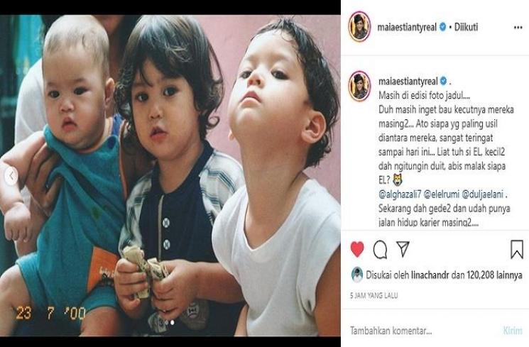 Potret lawas Al, El, dan Dul (Instagram @maiaestiantyreal)
