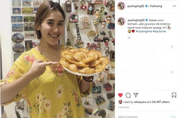 Potret Ayu Ting Ting saat Karantina Mandiri (Instagram @ayutingting92)