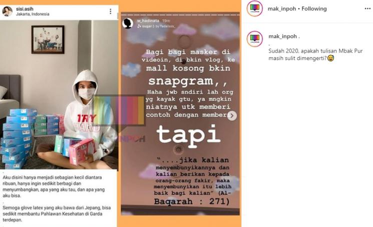 Postingan Sisi Asih dan Siwi Sidi (Instagram/@mak_inpoh)