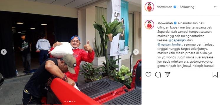 Penyaluran bantuan Soimah (Instagram/@showimah)