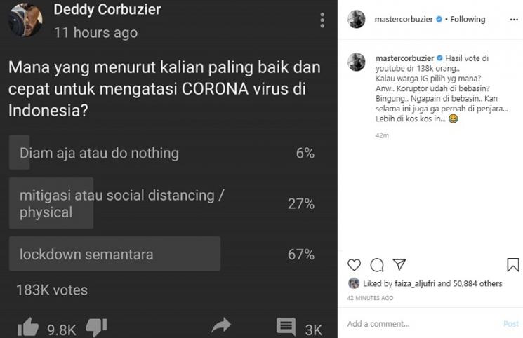 Deddy Corbuzier. (Instagram/@mastercorbuzier)