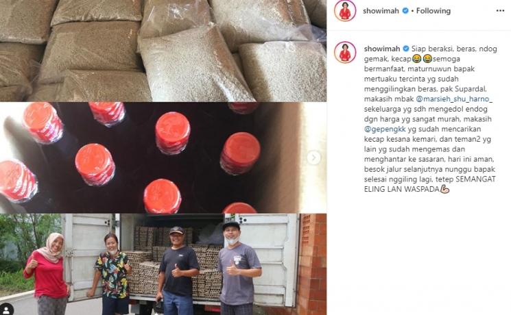 Penyaluran bantuan Soimah (Instagram/@showimah)