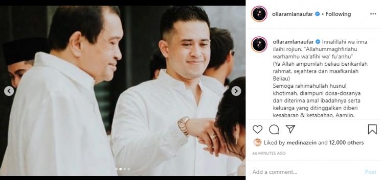 Ayah mertua Olla Ramlan meninggal dunia (Instagram/@ollaramlanaufar)