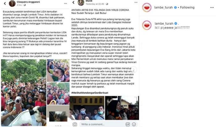 Eva Yolanda LIDA 2020 picu keramaian warga yang menyambutnya. (Instagram/@lambe_turah)