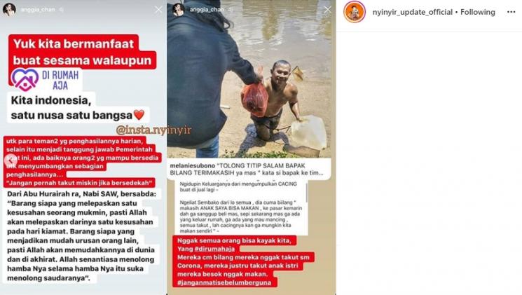 Anggia Chan beri bantuan gratis. (Instagram/@nyinyir_update_official)