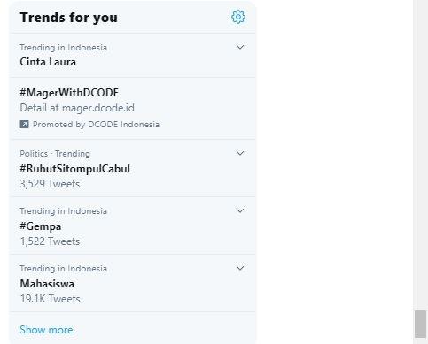 Cinta Laura trending Twitter. (Twitter)