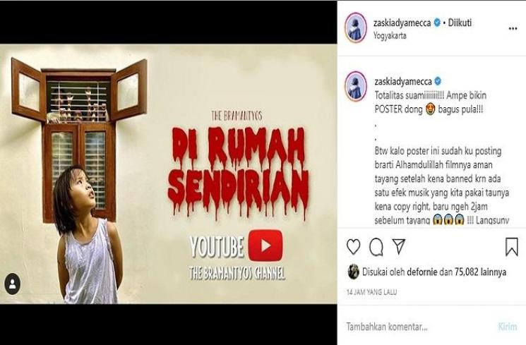 Hanung Bramantyo membuat film pendek bersama keluarganya (Instagram @zaskiadyamecca)