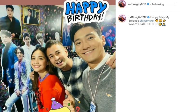 Raffi Ahmad dan Nagita Slavina beri ucapan ultah Choi Siwon (Instagram/@raffinagita1717)