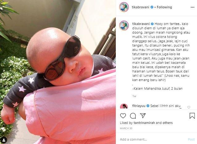 Anak Tika Bravani. (Instagram/@tikabravani)
