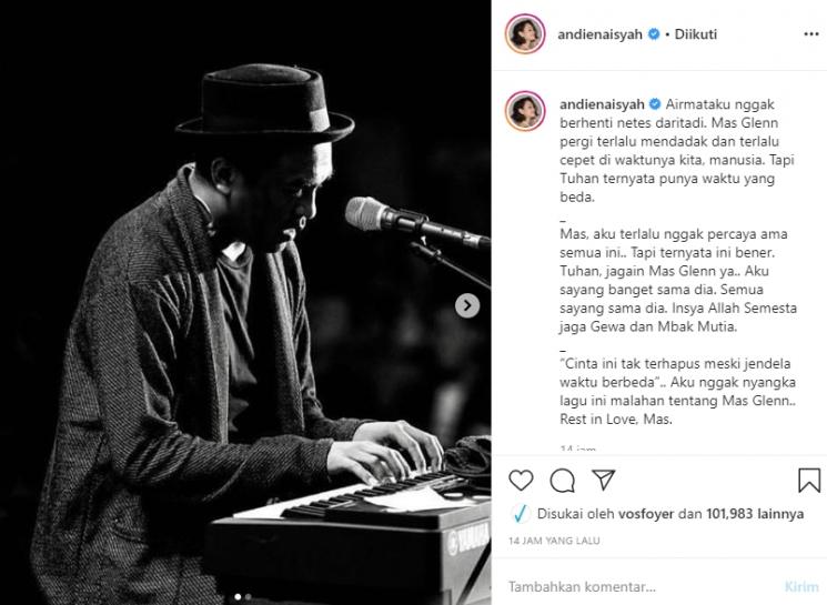 Andien kenang Glenn Fredly (Instagram/@andienaisyah)