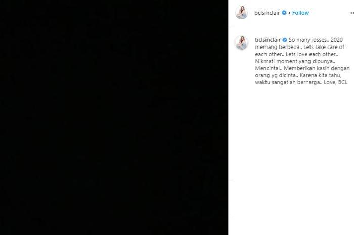 Postingan perdana Bunga Citra Lestari. (Instagram/@bclsinclair)