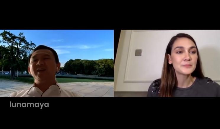 Ahok dan Luna Maya. (Youtube/LunaMaya)