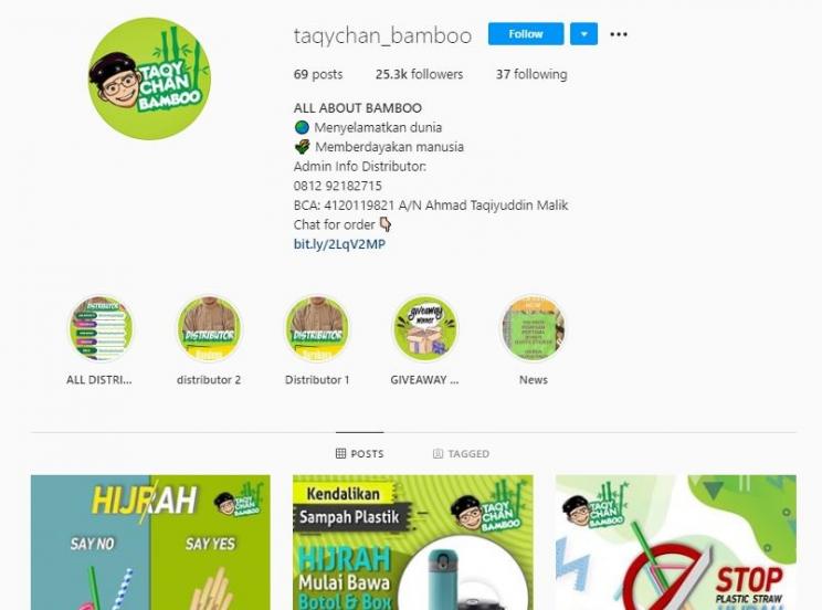 Sumber kekayaan Taqy Malik. (Instagram/@taqychan_bamboo)