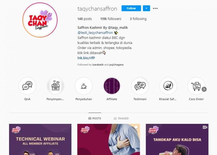 Sumber kekayaan Taqy Malik. (Instagram/@taqychansaffron)