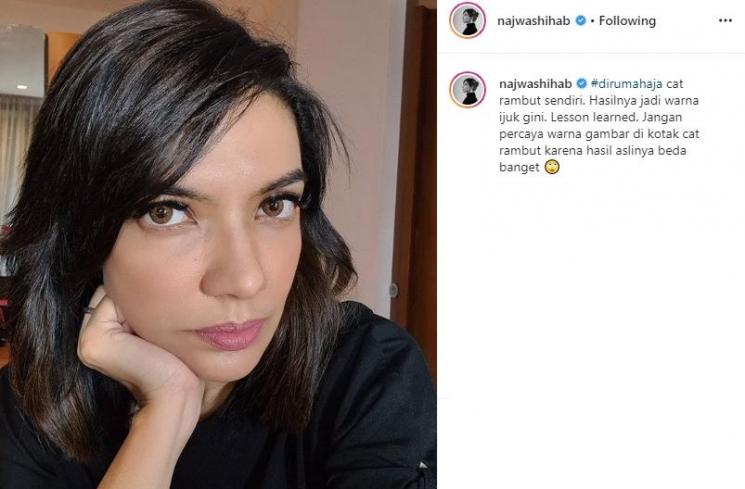 Najwa Shihab ganti cat rambut. (Instagram/@najwashihab)