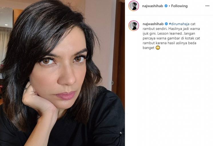 Najwa Shihab ganti cat rambut. (Instagram/@najwashihab)