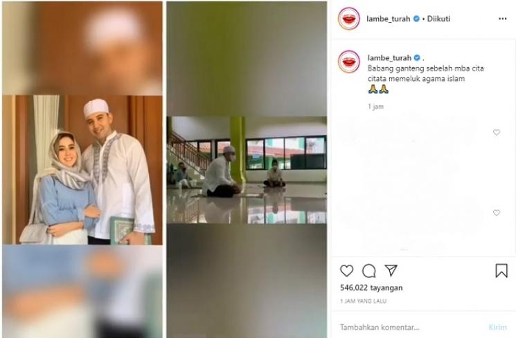 Kekasih bule Cita Citata masuk Islam (Instagram @lambe_turah)