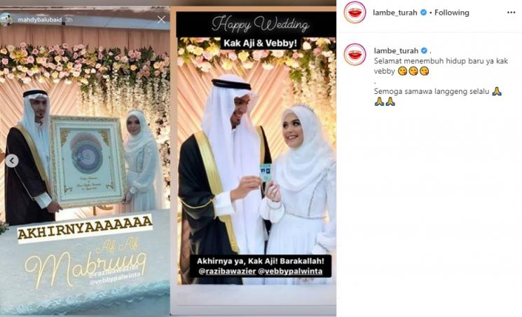 Momen ijab kabul Vebby Palwinta dan Razi Bawazier (Instagram/@lambe_turah)