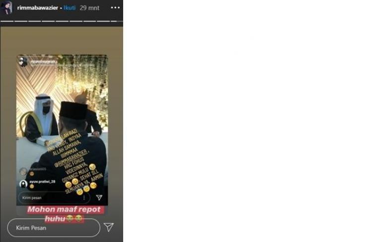 Momen pernikahan Vebby Palwinta dan Razi Bawazier (Instagram @rimmabawazier)