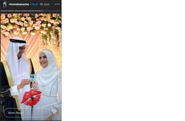 Momen pernikahan Vebby Palwinta dan Razi Bawazier (Instagram @rimmabawazier)
