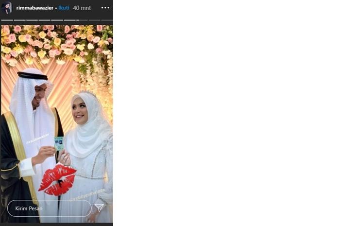Momen pernikahan Vebby Palwinta dan Razi Bawazier (Instagram @rimmabawazier)